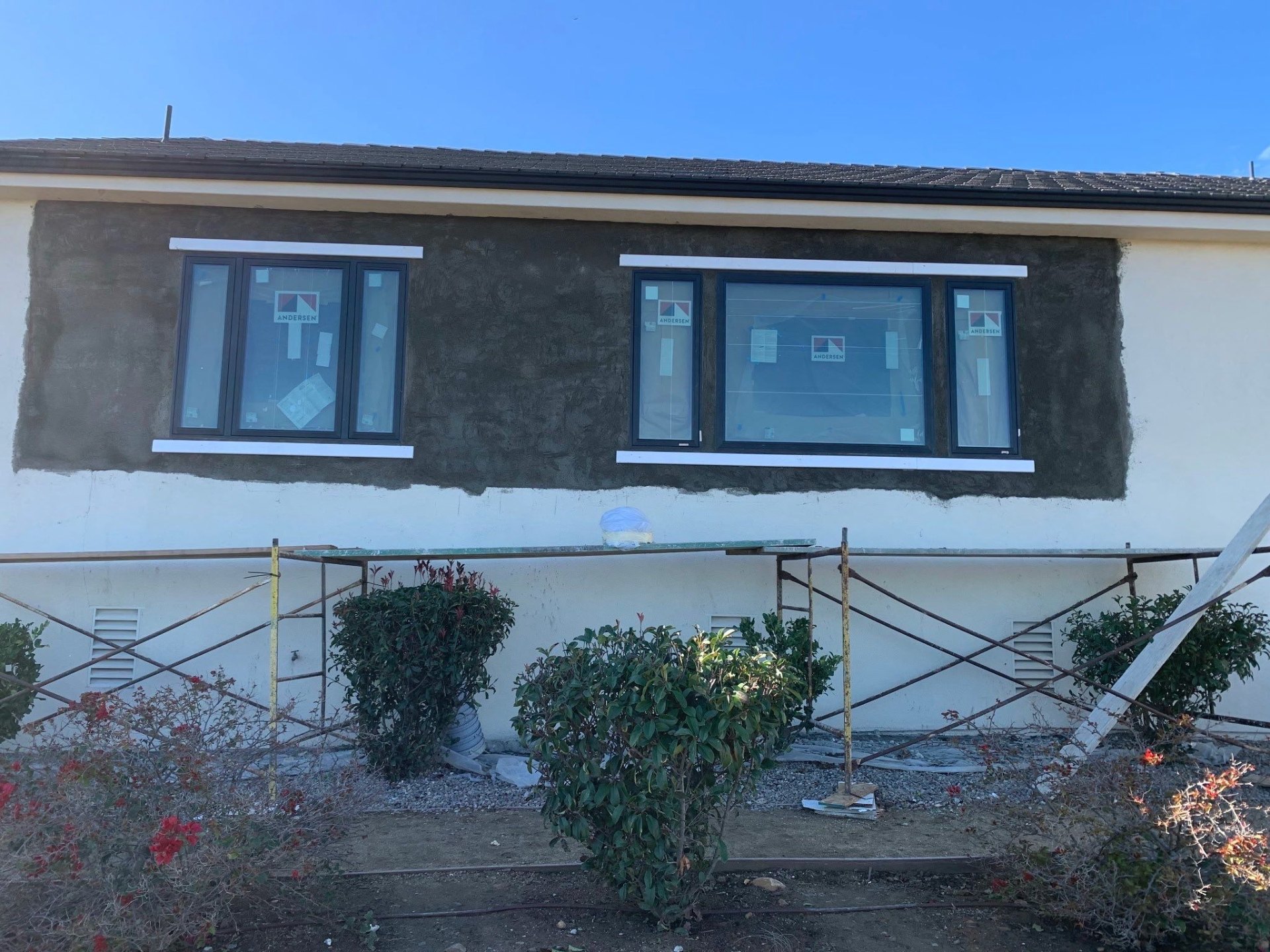 Brown Coat & Foam Trim Complete - Stucco repair in North County, CA – completed by ELN Remodeling | C-35 Licensed Contractor